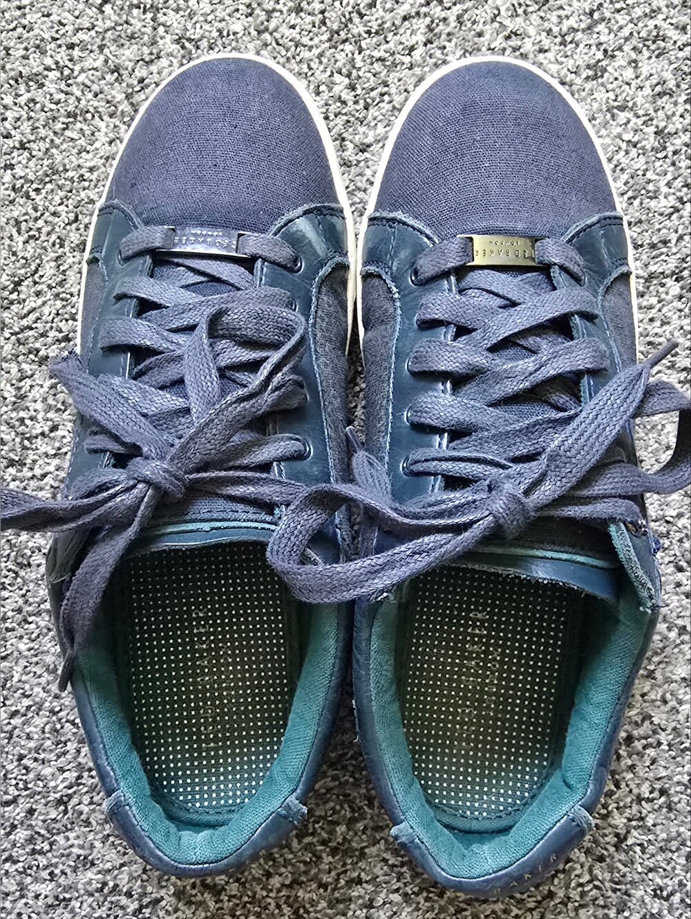 Ted Baker London Keeran Canvas & Leather Low Top Sneakers Women Size 7.5 - Picture 5 of 11